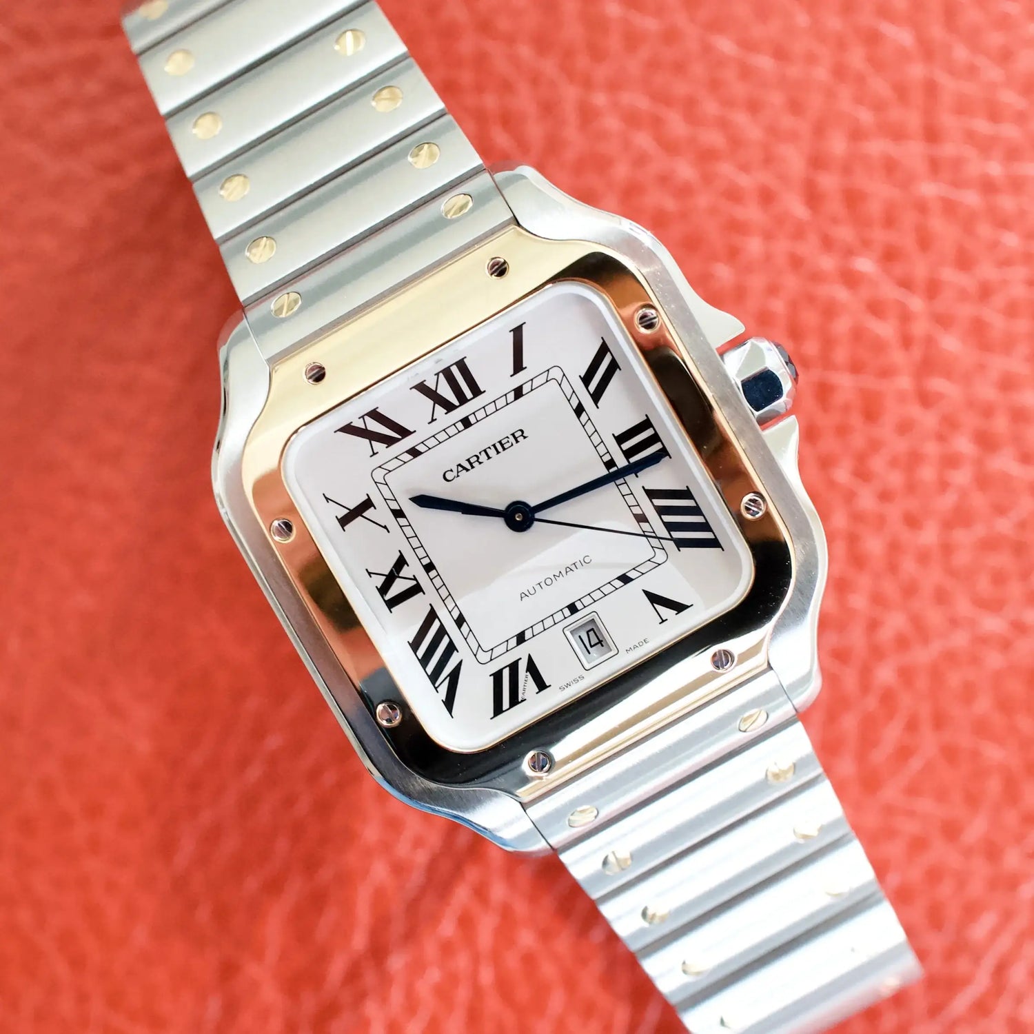 SOLDOUT: Cartier Santos W2SA0009 Large 40MM Two Tone 18K Gold and Steel Box Papers 2022 MINT