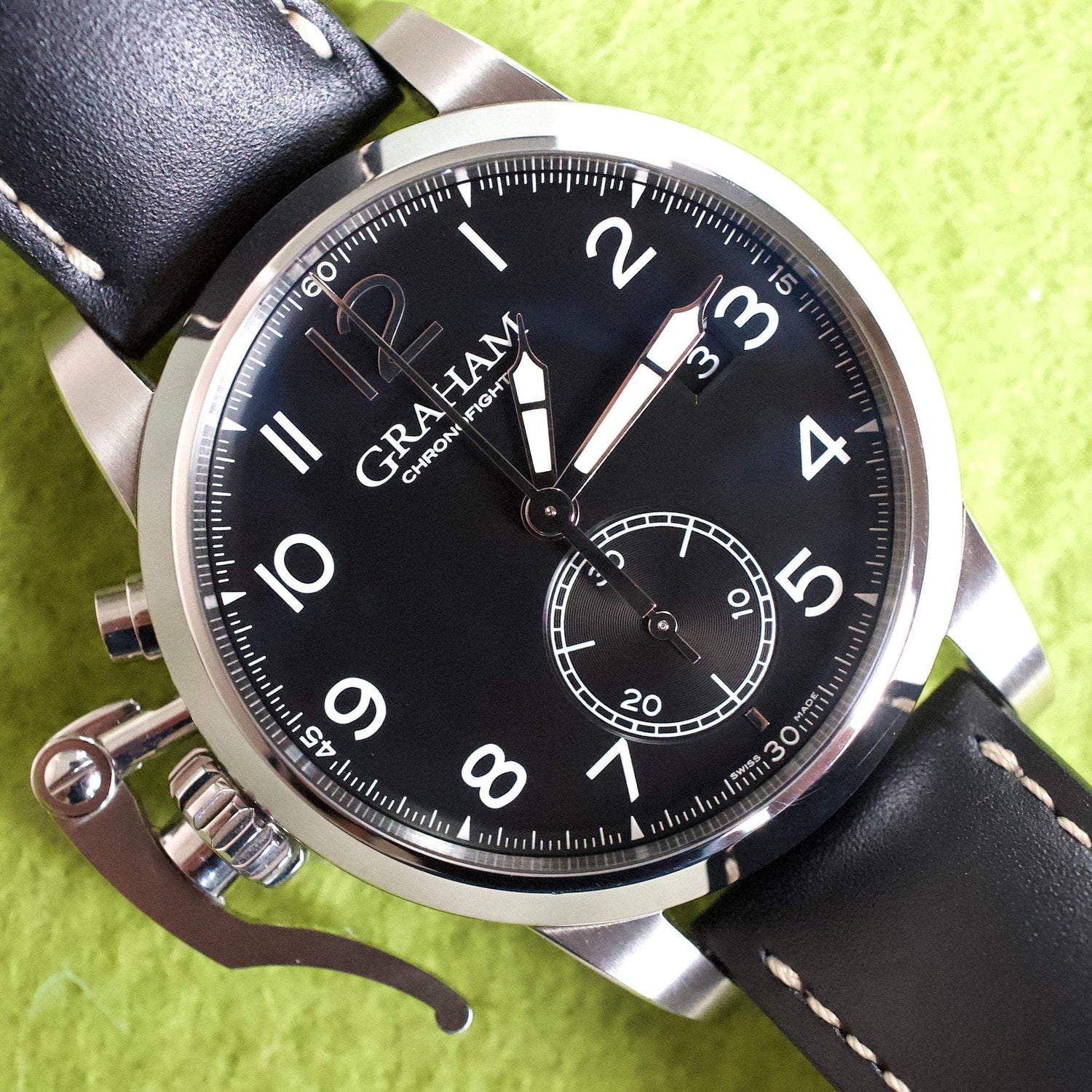 Graham Chronofighter AN2CXAS 42MM Chronograph Black Dial Automatic Box and Paper 2016