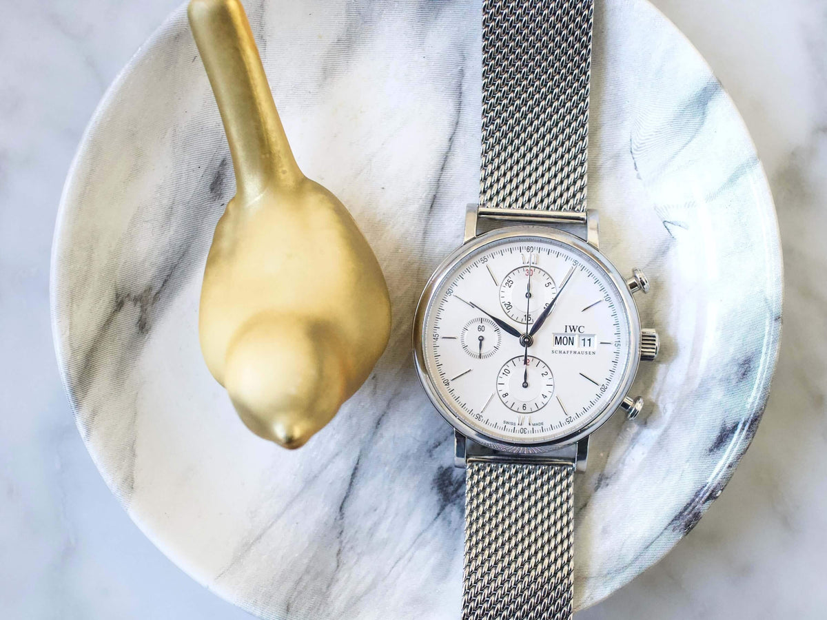 IWC Portofino Chronograph IW391027 42MM Day Date Chronograph Silver Steel Box Automatic Comes w/Service Papers - WearingTime Luxury Watches