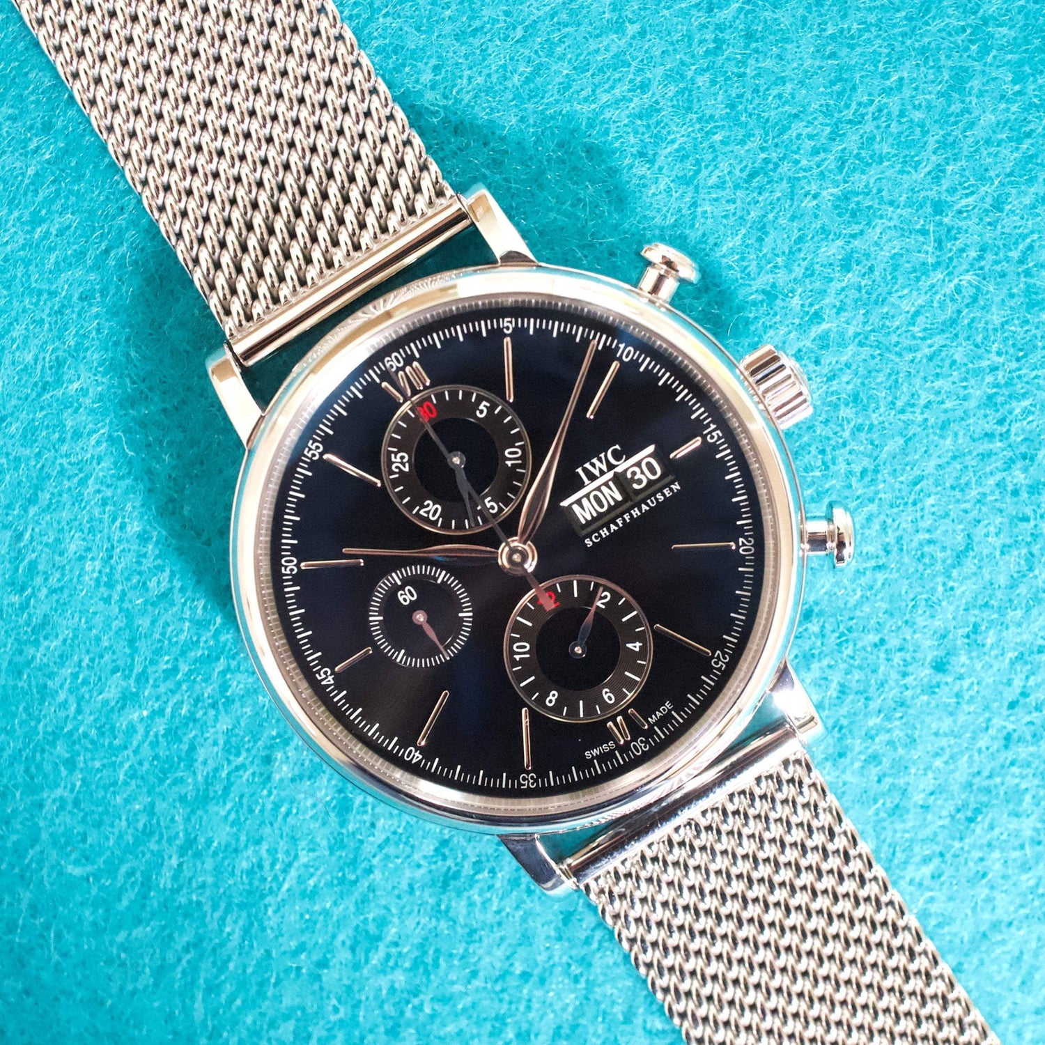 SOLDOUT: IWC Portofino Chronograph IW391016 42MM Black Dial Automatic Factory IWC Box