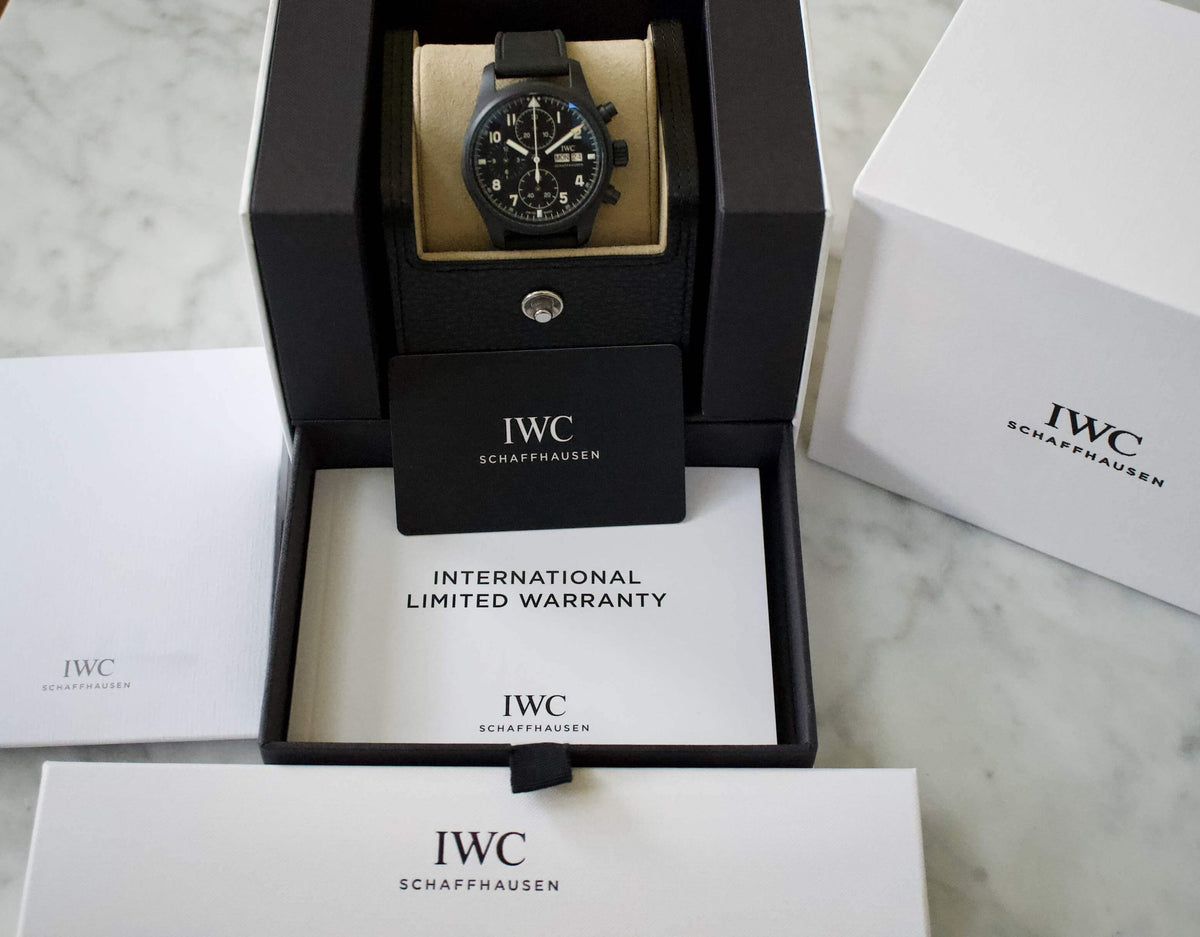 SOLD OUT: 41MM IWC PILOT’S WATCH CHRONOGRAPH TRIBUTE TO 3705 2021 BOX AND PAPERS Ceratanium AUTOMATIC - WearingTime Luxury Watches