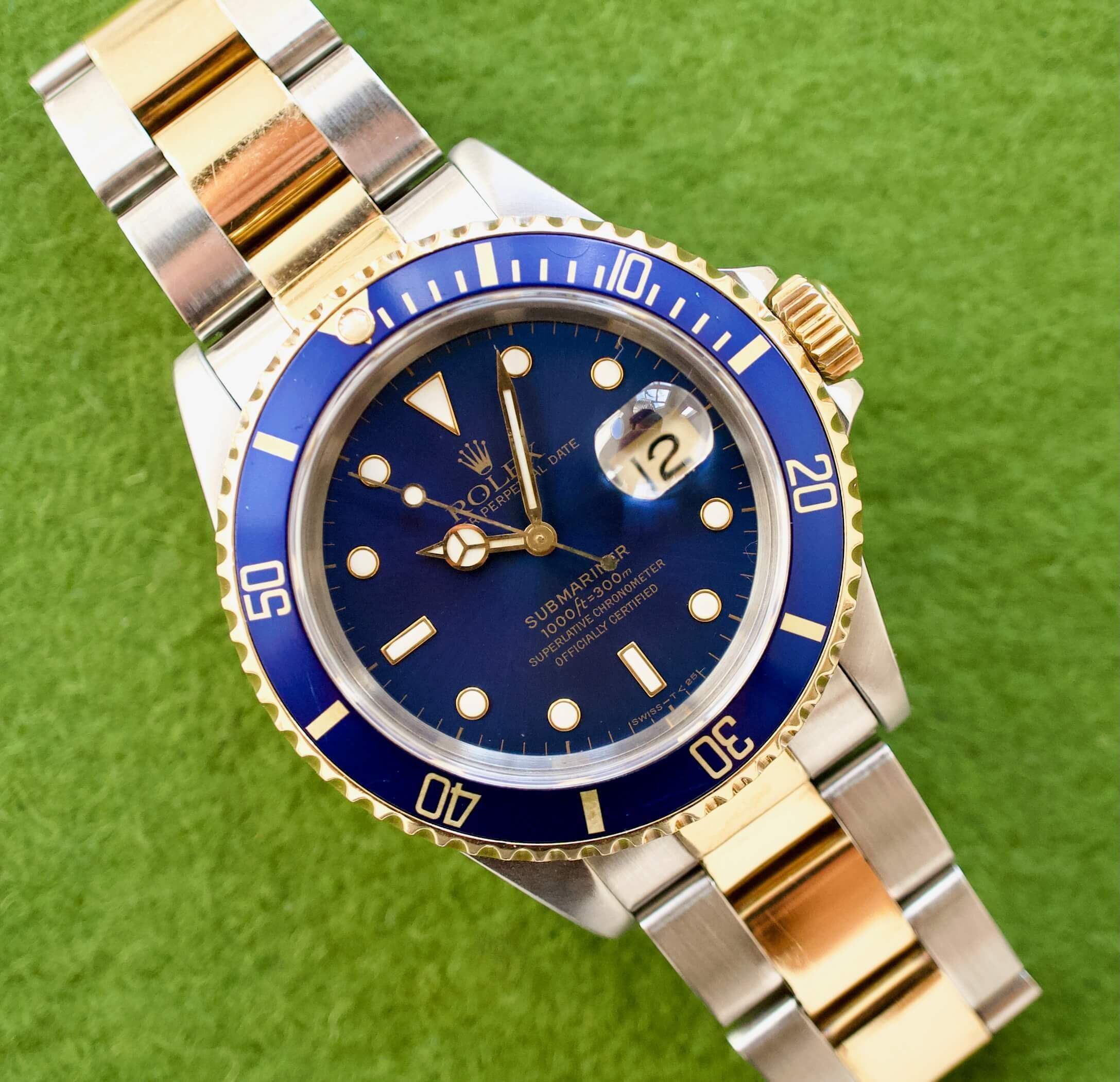 SOLD OUT: Rolex Submariner Date 16613 40MM 1993 Box 18K Yellow
