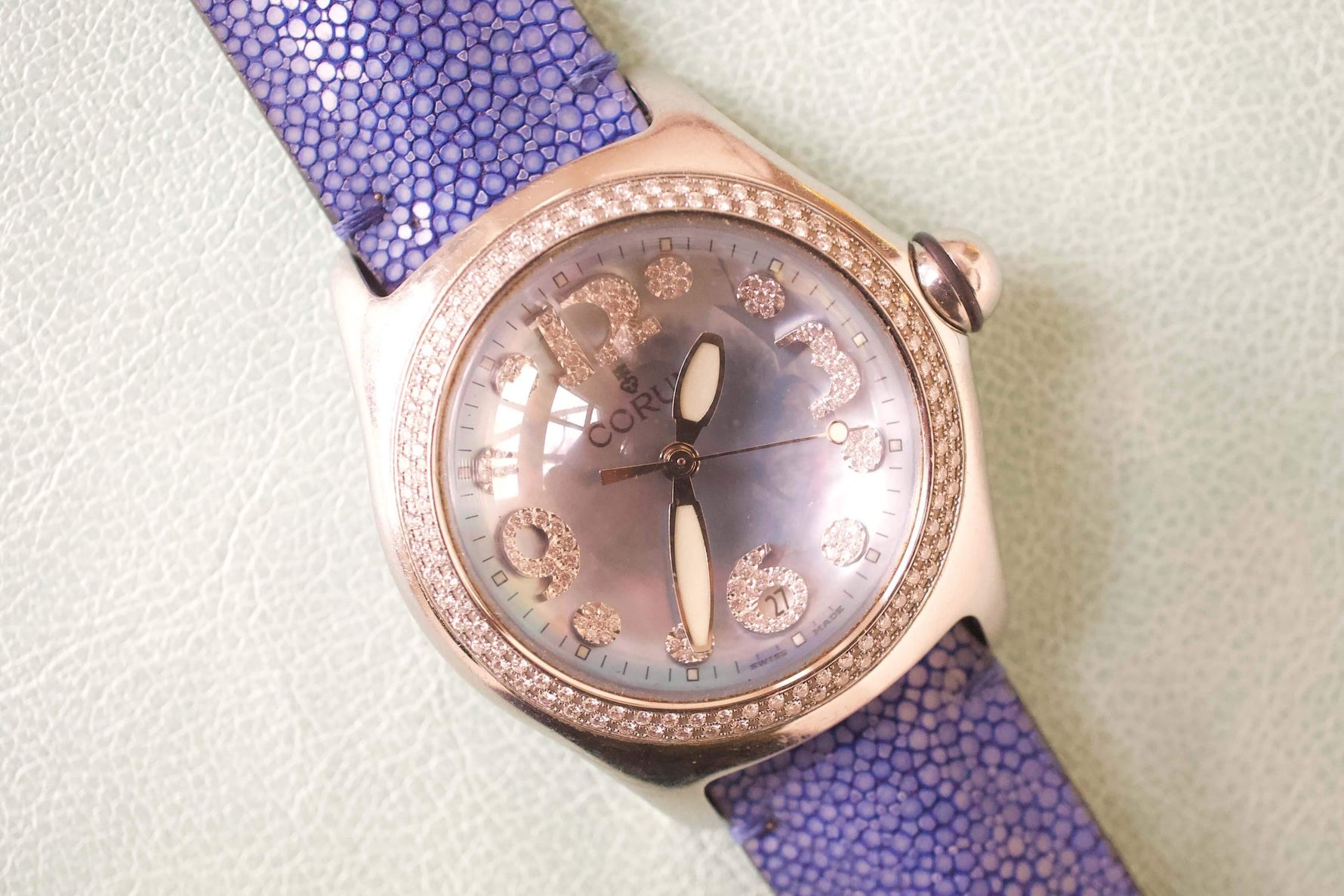 SOLD OUT: Corum BUBBLE FACTORY DIAMOND Dial and Bezel 1.27 Carats 45mm Box Papers - WearingTime Luxury Watches
