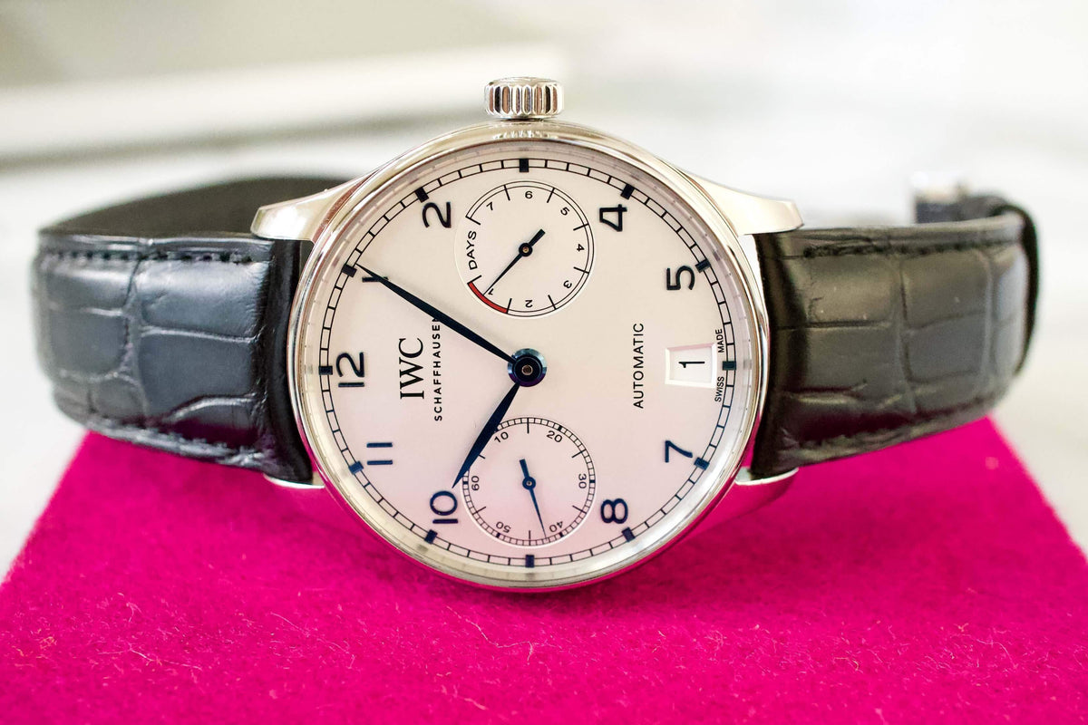 SOLD OUT: IWC Portuguese 7 Day Reserve IW500705 Portugieser 42mm Box Papers 2018 - WearingTime Luxury Watches