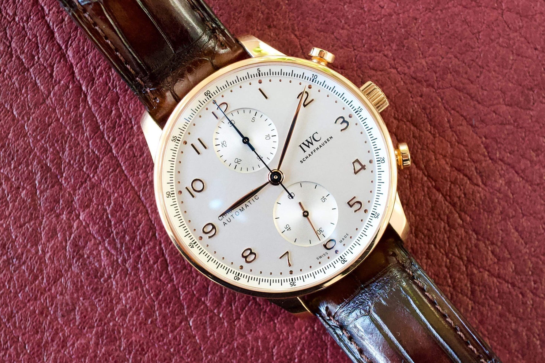 SOLD OUT: IWC Portuguese Chronograph 2022 18K RED GOLD IW371611 Box Papers WARRANTY - WearingTime Luxury Watches