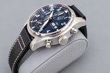 SOLDOUT: IWC Pilot IW388101 Chronograph Automatic Blue Dial Near Mint Factory Warranty Box Papers 2022
