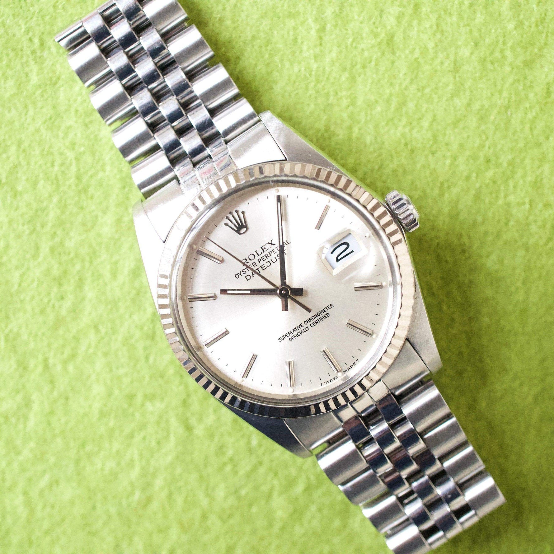 Rolex Datejust 36MM 16014 Quickset 18K Bezel 1 Year Warranty Factory Rolex Box - WearingTime Luxury Watches