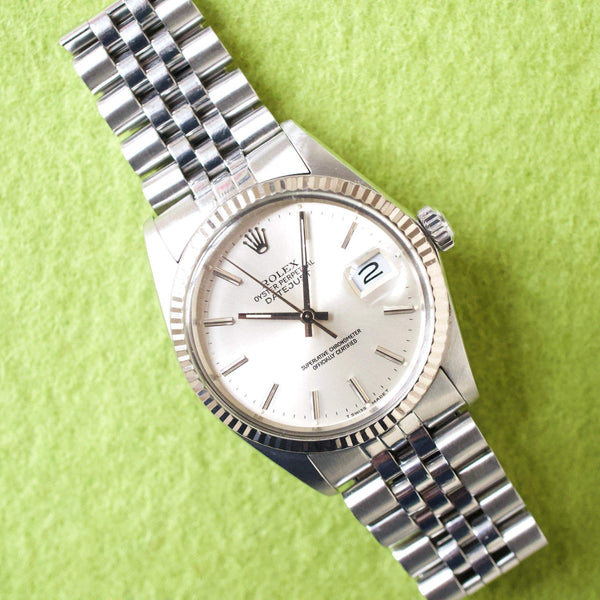 SOLDOUT: Rolex Datejust 36MM 16014 Quickset 18K Bezel 1 Year Warranty Factory Rolex Box