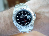 SOLDOUT: Rolex Explorer ii 16570 GMT 1995 40MM Black Dial SERVICED Travel Box and Service Papers