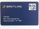 SOLDOUT: Breitling Premier B01 AB0118221G1P2 Chronograph 42MM Automatic FACTORY WARRANTY till 2026 Box and Papers