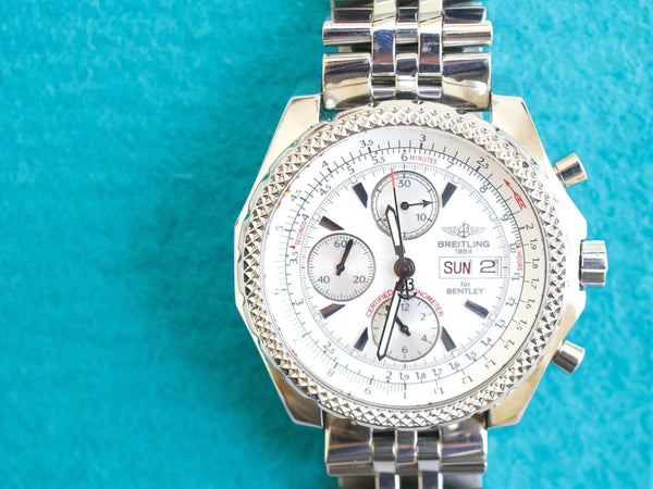 SOLDOUT: Breitling Bentley GT A13362 Chronograph 45MM White Dial Travel Box