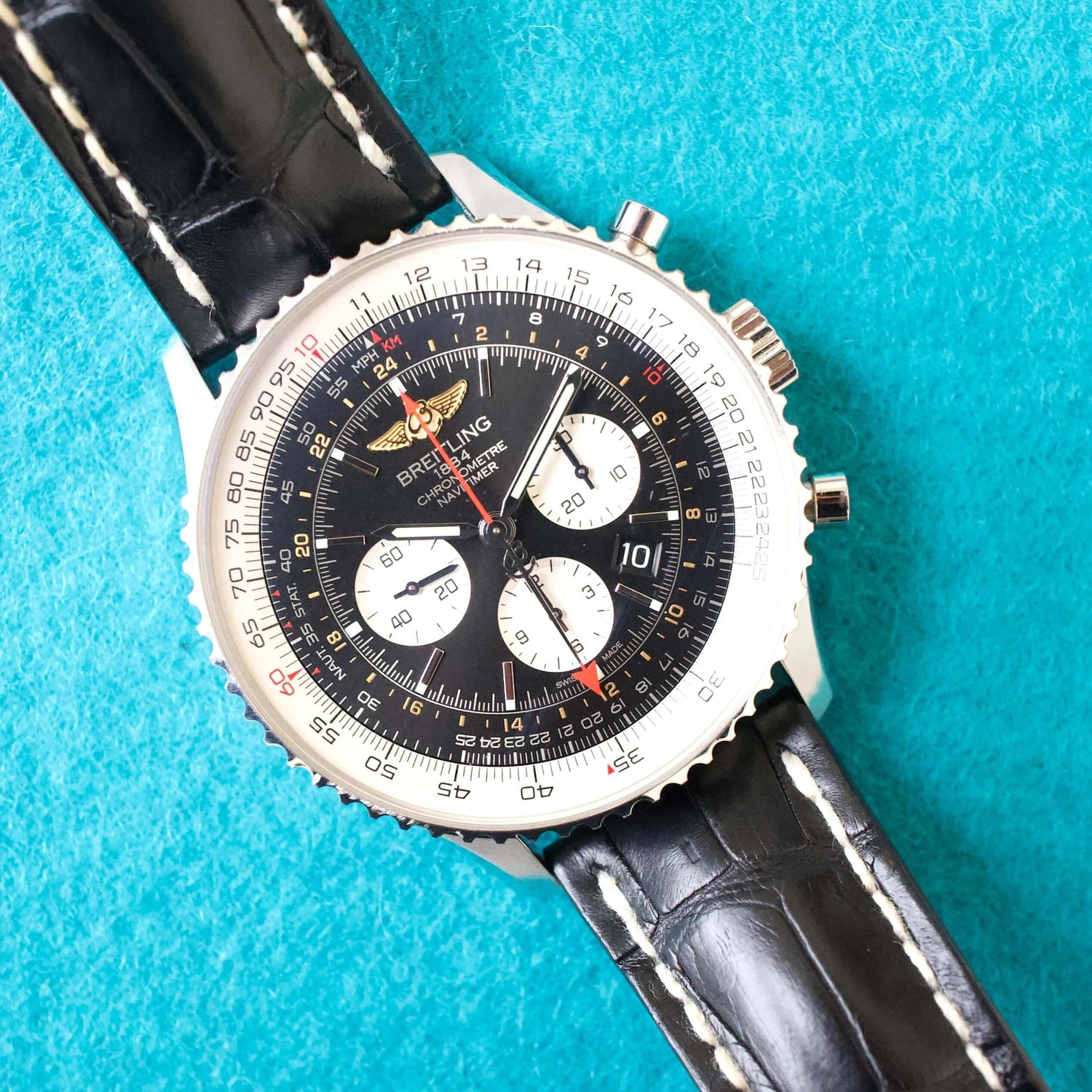 Breitling Navitimer GMT Chronograph AB04412 48MM w Factory Breitling Box (Original Retail for $10,4060) - WearingTime Luxury Watches