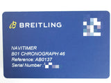 SOLDOUT: Breitling Navitimer 1 B01 AB0137 46MM Automatic Chronograph Mint Factory Warranty Box Papers 2023