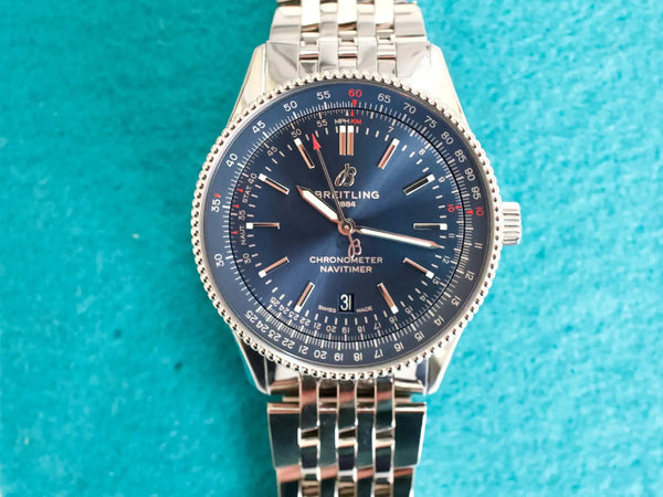 SOLDOUT: Breitling Navitimer A17326 Automatic 41MM Blue Dial Mint Condition Box Papers 2022