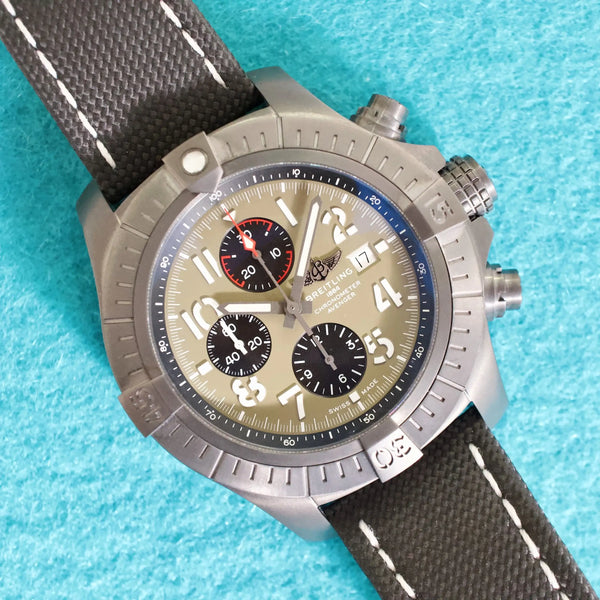SOLDOUT: Breitling Super Avenger V133751A1L1X1 Chronograph 48MM Pale Green Dial DLC Titanium Limited Edition Automatic Box Papers 2025