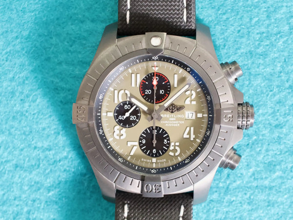 SOLDOUT: Breitling Super Avenger V133751A1L1X1 Chronograph 48MM Pale Green Dial DLC Titanium Limited Edition Automatic Box Papers 2025