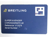 SOLDOUT: Breitling Super Avenger V13375 48MM Chronograph Night Mission Titanium Blue Dial Automatic Box Papers 2025