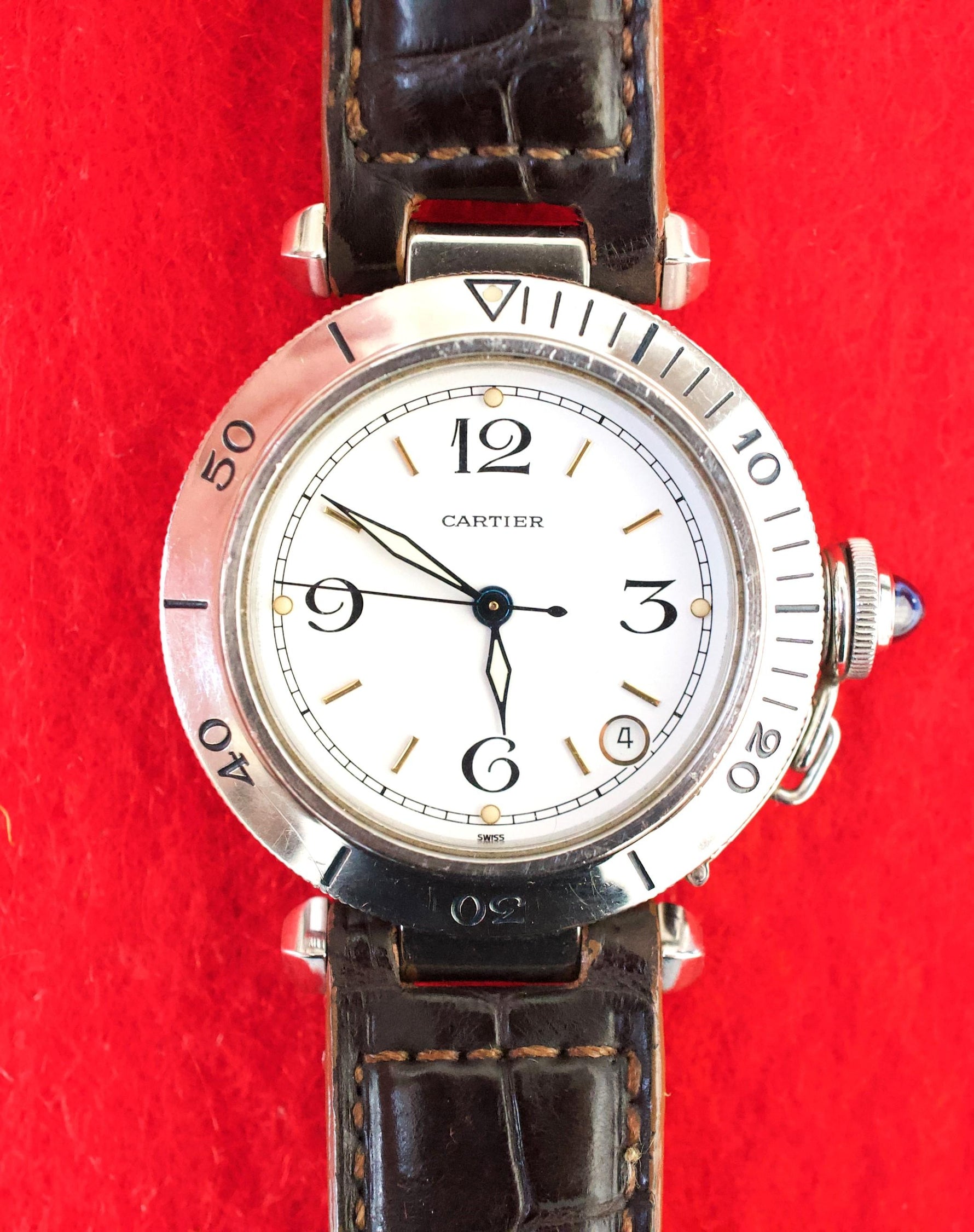 Cartier Pasha C 35MM W31015M7 White Dial Automatic Factory Cartier Box - WearingTime Luxury Watches