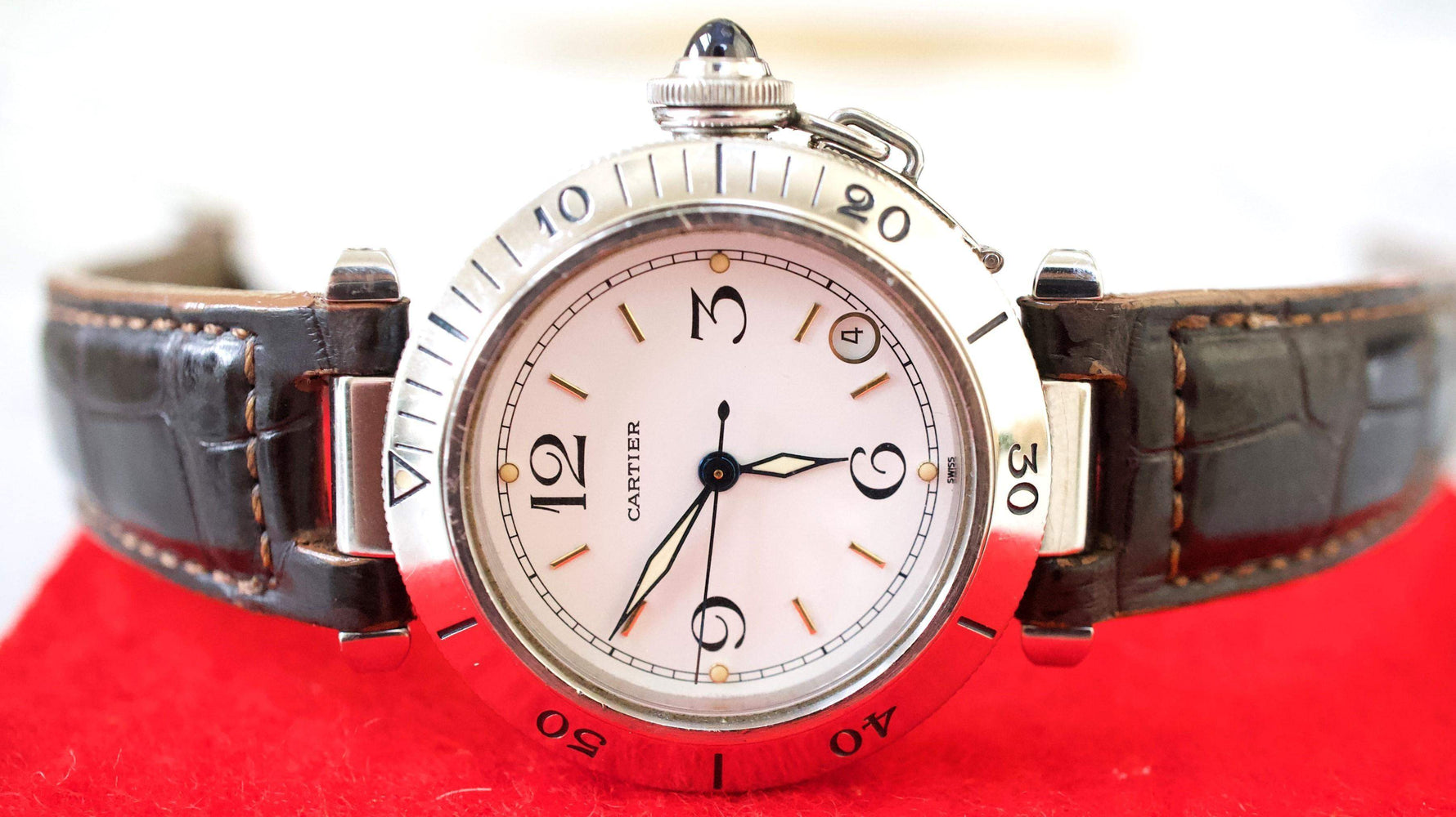 Cartier Pasha C 35MM W31015M7 White Dial Automatic Factory Cartier Box - WearingTime Luxury Watches