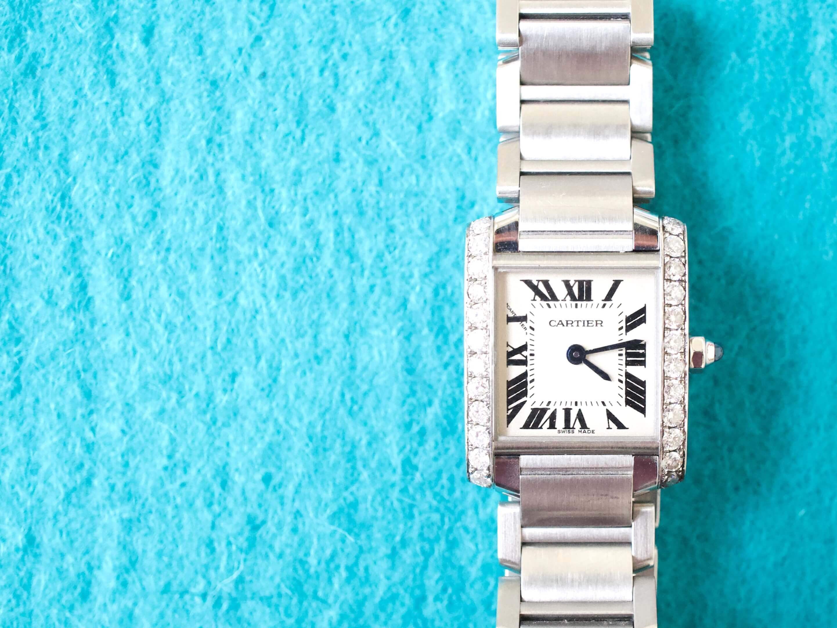 SOLDOUT Cartier Tank Francaise 2384 Quartz 20MM Diamond Bezel Box Paper Warranty until 2025 WearingTime Luxury Watches