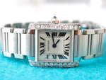 Cartier Tank Francaise 2384 Quartz 20MM Diamond Bezel Box Paper Warranty until 2025 - WearingTime Luxury Watches