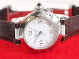 SOLDOUT: Cartier Pasha C W31015M7 35MM White Dial Automatic Box and Service Papers