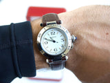 SOLDOUT: Cartier Pasha C W31015M7 35MM White Dial Automatic Box and Service Papers