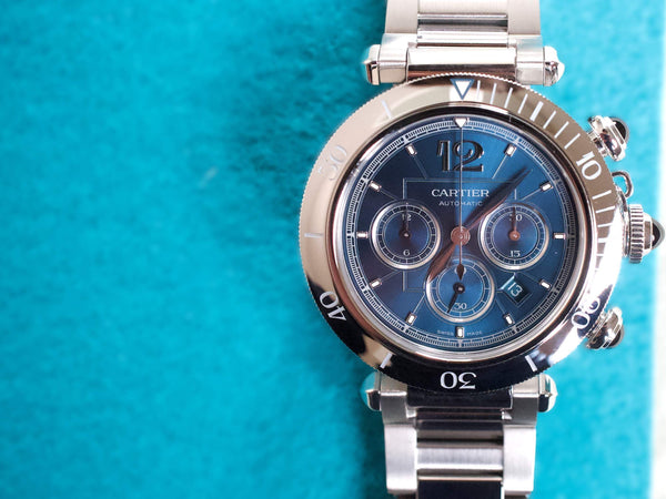 SOLDOUT: Cartier Pasha WSPA0039 Chronograph 41MM Automatic Box and Papers Under Factory Warranty 2032