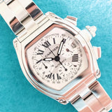 SOLDOUT: Cartier Roadster W62006X6 2618 XL Chronograph Silver Dial Near Mint Automatic 43MM Box