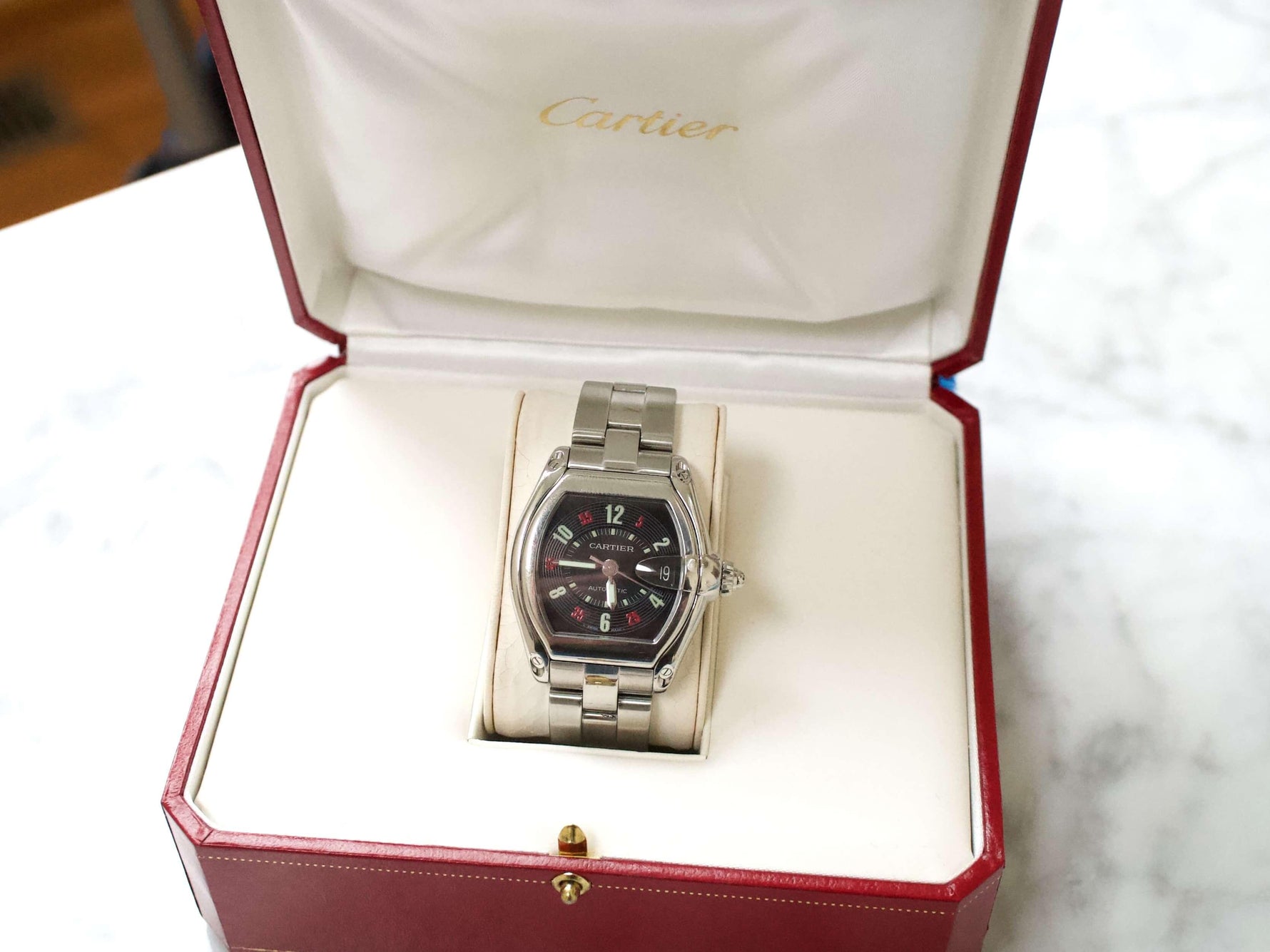 Cartier Roadster W62002V3 38x30MM Vegas Roulette Dial Automatic w/ Factory Cartier Box - WearingTime Luxury Watches