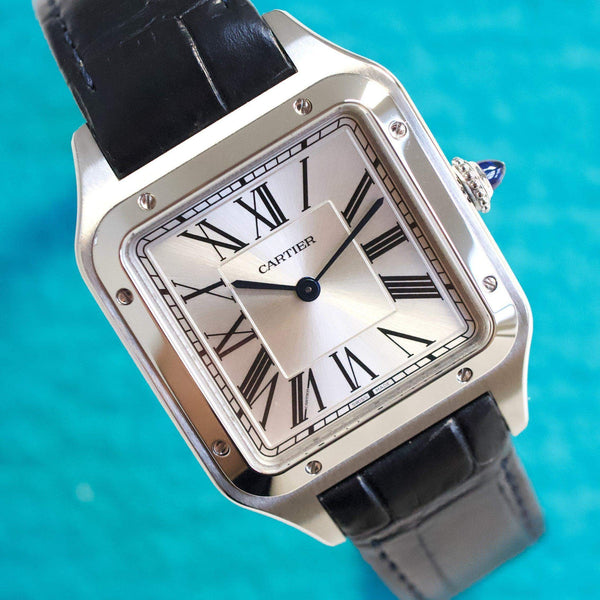 SOLDOUT: Cartier WSSA0022 Santos-Dumont Quartz 31.4 x 43.5 MM Complete Set