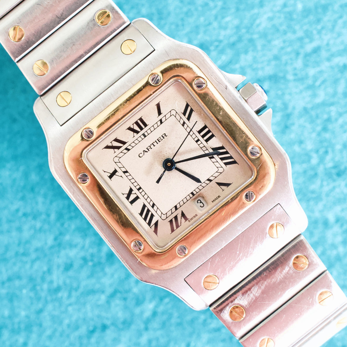 Cartier Santos Galbée W20011C4 LM 29MM Quartz Stainless Steel & 18k Yellow Gold Box Papers 1991