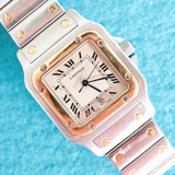 Cartier Santos Galbée W20011C4 LM 29MM Quartz Stainless Steel & 18k Yellow Gold Box Papers 1991