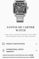 SOLDOUT: Cartier Santos WSSA0037 Automatic Box and Papers Cartier Warranty Until 2031