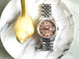 SOLDOUT: Rolex Datejust 16234 36MM 18K Bezel Quickset Jubilee Rare Salmon Dial Year 2000 No Holes Factory Rolex Box