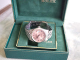 SOLDOUT: Rolex Datejust 16234 36MM 18K Bezel Quickset Jubilee Rare Salmon Dial Year 2000 No Holes Factory Rolex Box
