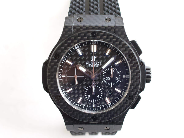 SOLDOUT: Hublot Bigbang 301.QX.1724.RX 44MM Chronograph Carbon Fiber Black Dial Box Papers