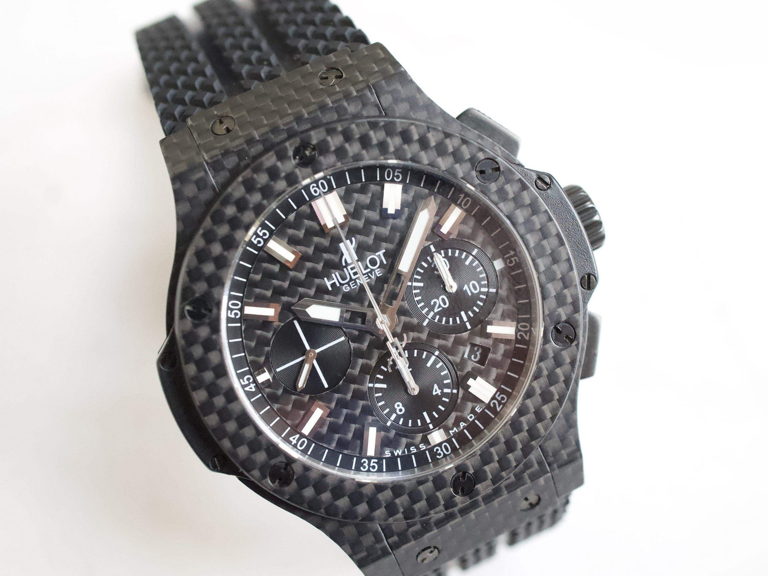 SOLDOUT: Hublot Bigbang 301.QX.1724.RX 44MM Chronograph Carbon Fiber Black Dial Box Papers