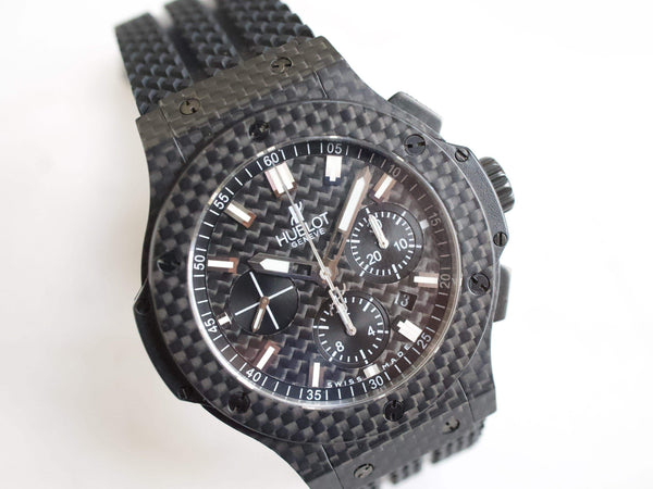 SOLDOUT: Hublot Bigbang 301.QX.1724.RX 44MM Chronograph Carbon Fiber Black Dial Box Papers