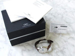 IWC Portuguese IW371446 PORTUGIESER 41MM Box Papers White Dial Factory Brown Strap Buckle - WearingTime Luxury Watches