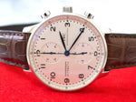 IWC Portuguese IW371446 PORTUGIESER 41MM Box Papers White Dial Factory Brown Strap Buckle - WearingTime Luxury Watches