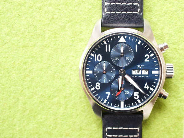 SOLDOUT: IWC Pilot Chronograph IW388101 41MM Blue Dial In House Chronograph 2022 Box and Papers