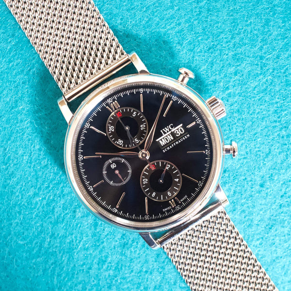 SOLDOUT: IWC Portofino Chronograph IW391016 42MM Black Dial Automatic Factory IWC Box