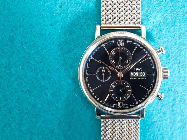 SOLDOUT: IWC Portofino Chronograph IW391016 42MM Black Dial Automatic Factory IWC Box