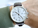 SOLDOUT: IWC Portuguese Chronograph IW371445 White Dial 41MM Automatic Factory IWC Box