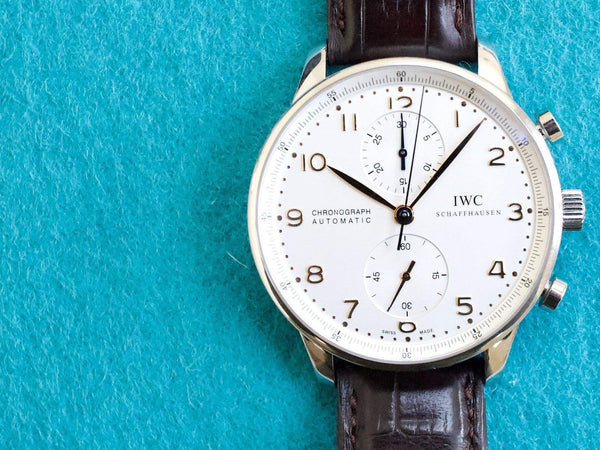SOLDOUT: IWC Portuguese Chronograph IW371445 White Dial 41MM Automatic Factory IWC Box