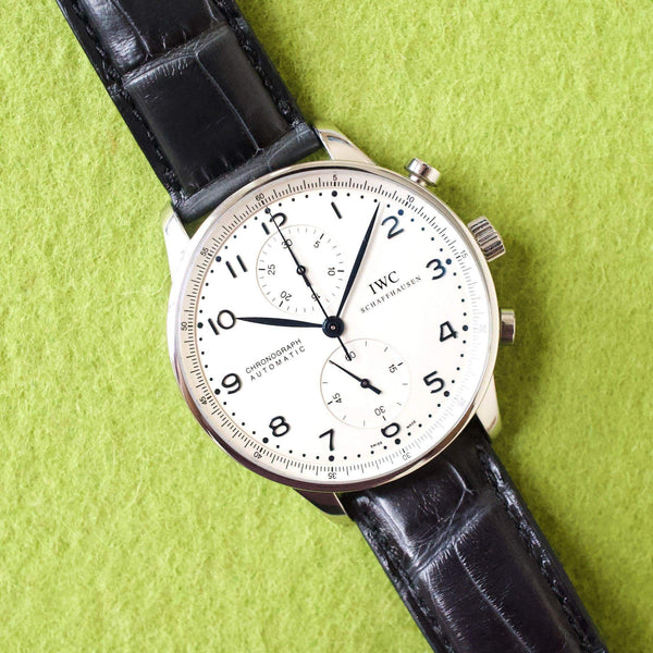 SOLDOUT: IWC Portuguese Chronograph 40MM IW371417 Automatic IWC Box (Original Retail for $7400)