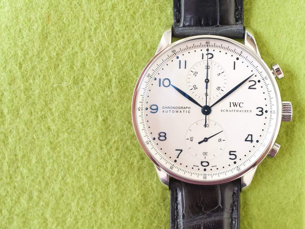 SOLDOUT: IWC Portuguese Chronograph 40MM IW371417 Automatic IWC Box (Original Retail for $7400)