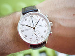 SOLDOUT: IWC Portuguese Chronograph IW3714 41MM White Dial Box and Papers - WearingTime Luxury Watches