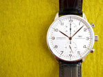 SOLDOUT: IWC Portuguese Chronograph IW3714 41MM White Dial Box and Papers - WearingTime Luxury Watches